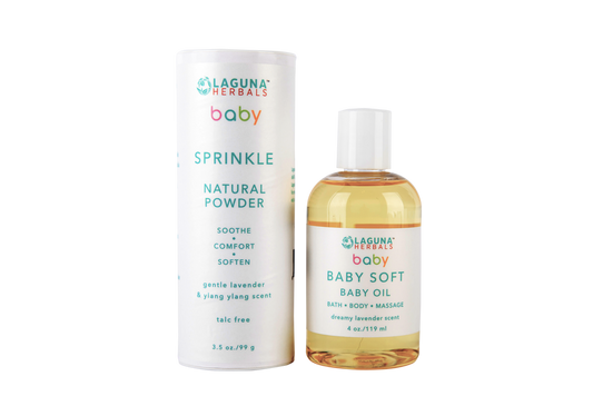 Organic Baby Oil and (talc free) Baby Powder Set