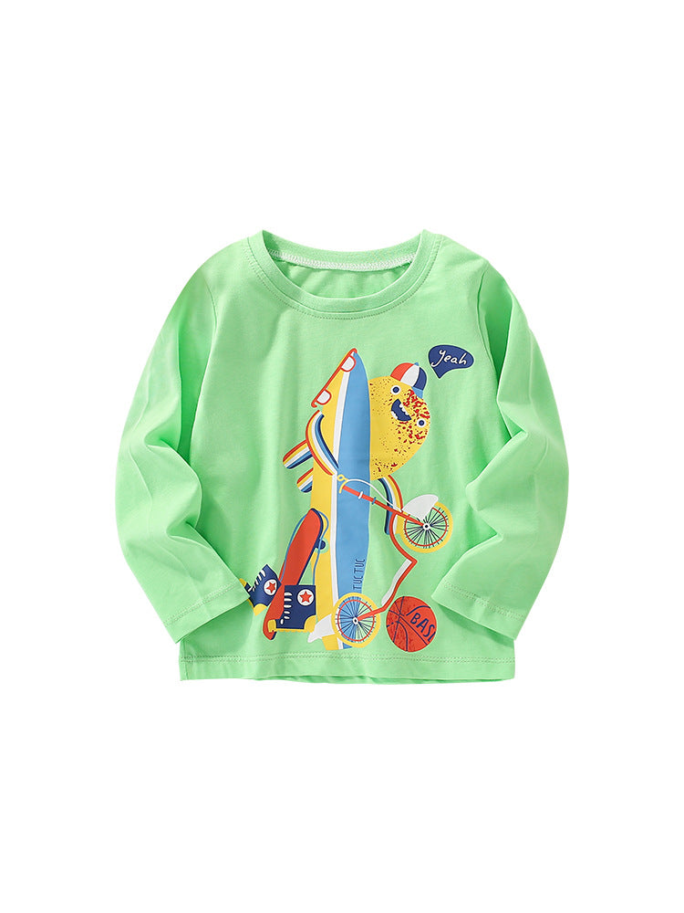 Infant Baby Boy Cartoon Pattern Crewneck Casual Shirts