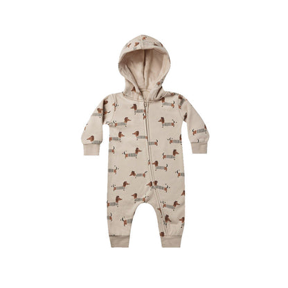 Baby Cartoon Animal Print Pattern Zipper Design Full Romper