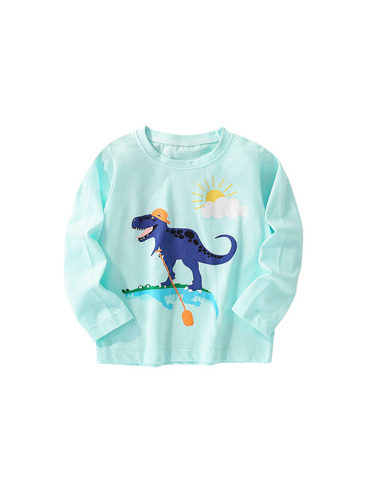 Baby Boy Cartoon Pattern Crewneck Casual Shirts