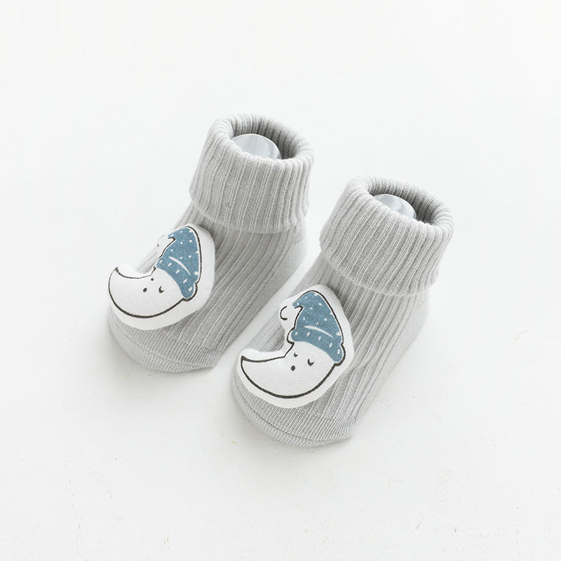 Baby Cartoon 3D Doll Patched Pattern Non-Slip Floor Socks