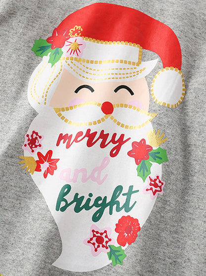 Girls Christmas Cartoon Collection Printing Design Top And Plaid Pants Set