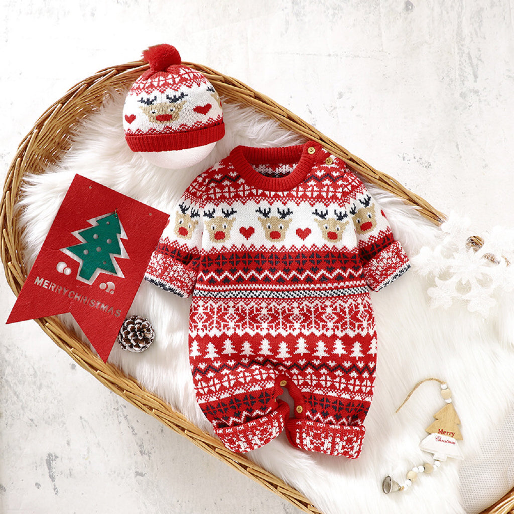 Baby Christmas Pattern Newborn Romper