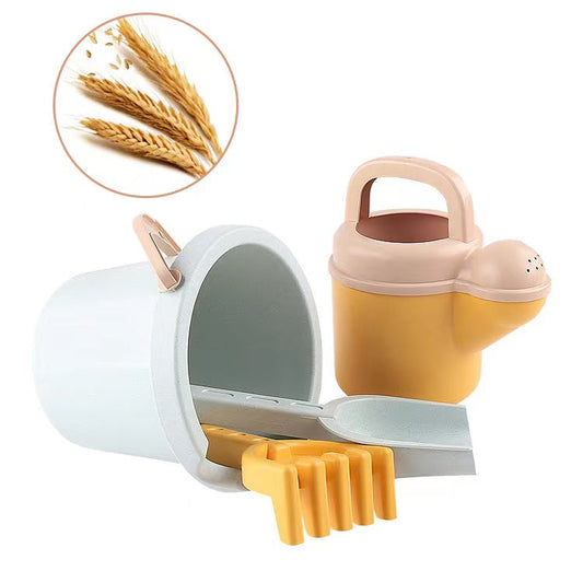 Children’s Beach Toy Wheat Straw Beach Bucket Set With Sand Sand Dredging Tools Outdoor Toy