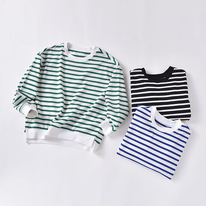 Baby 1pcs Striped Pattern Long Sleeve Pullover Hoodies